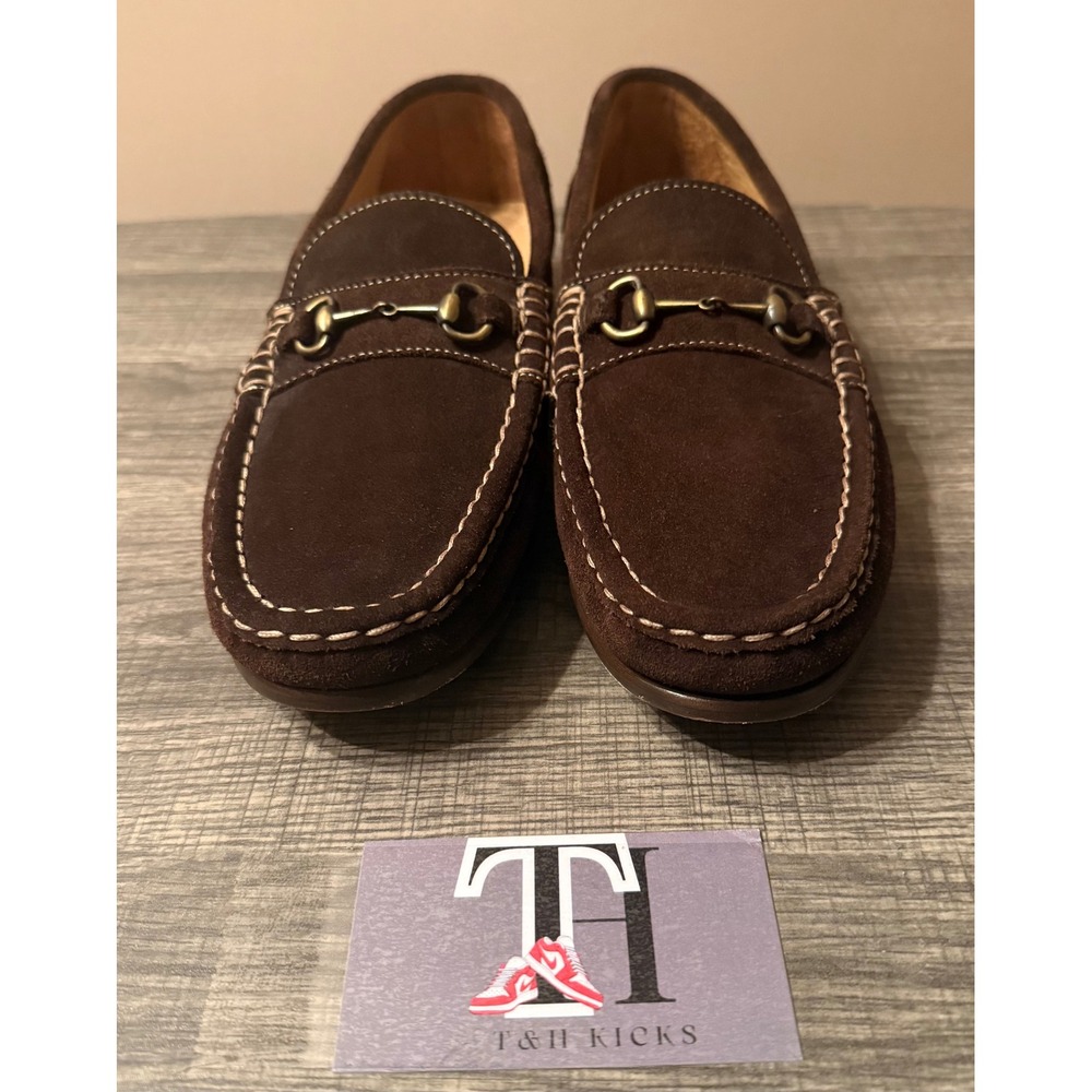 Alan Payne Mens Brown Suede Bit Loafers Horsebit Slip On Dress Shoes Italy